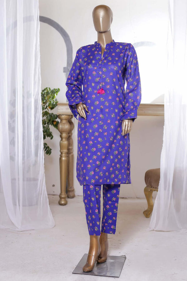 Bin Saeed Stitched Co Ords Printed Lawn Collection'2023-SMLSTF-019-Blue