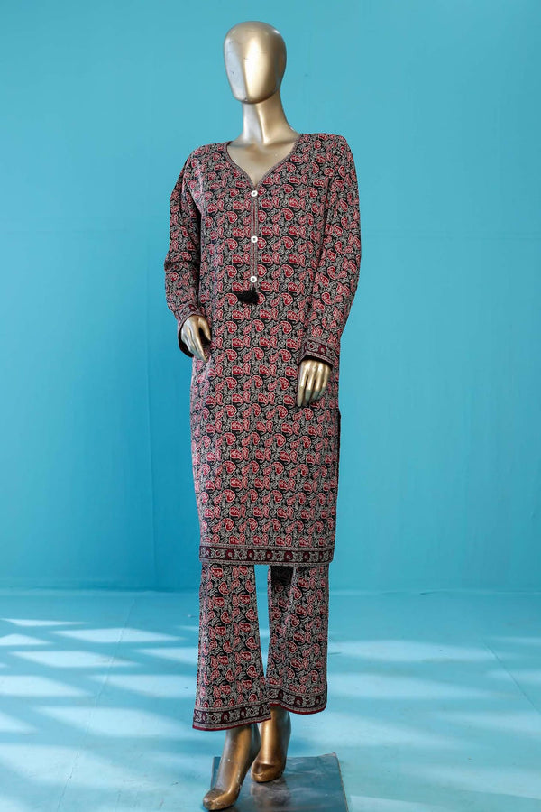 Bin Saeed Stitched Co Ords Printed Lawn Collection'2023-SMLSTF-025-Black