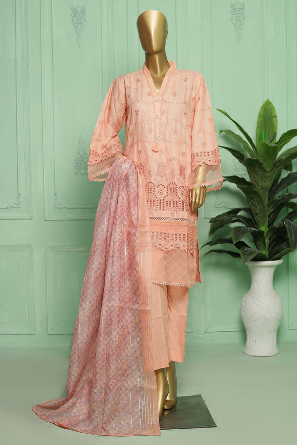 Bin Saeed Stitched 3 Piece Emb Chikankari Vol-02 Collection'2023-SMLF-28-Pink