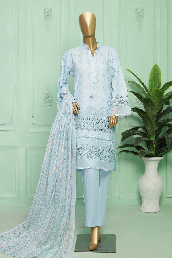 Bin Saeed Stitched 3 Piece Emb Chikankari Vol-02 Collection'2023-SMLF-36-Ferozi