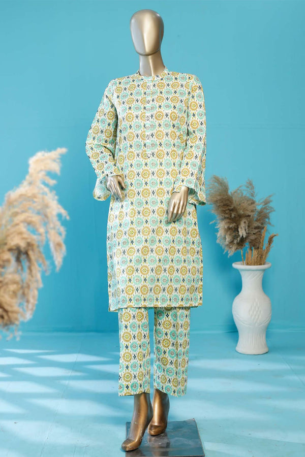 Bin Saeed Stitched Co Ords Printed Lawn Collection'2023-SMLSTF-058-Pista