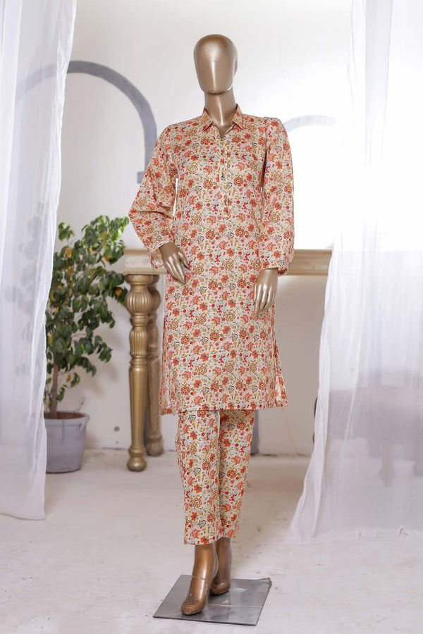 Bin Saeed Stitched Co Ords Printed Lawn Collection'2023-SMLSTF-059-Skin