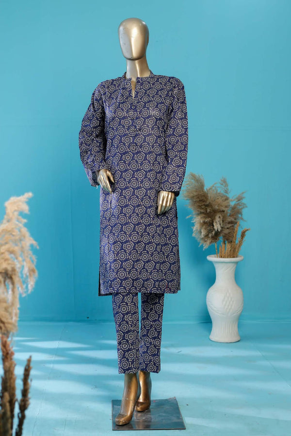 Bin Saeed Stitched Co Ords Printed Lawn Collection'2023-SMLSTF-064-Blue