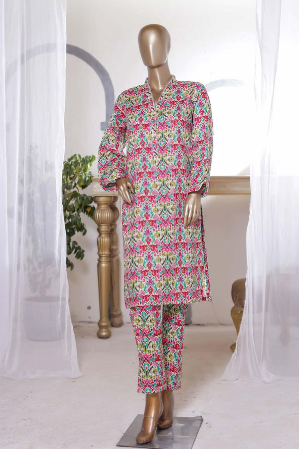 Bin Saeed Stitched Co Ords Printed Lawn Collection'2023-SMLSTF-072-Multi