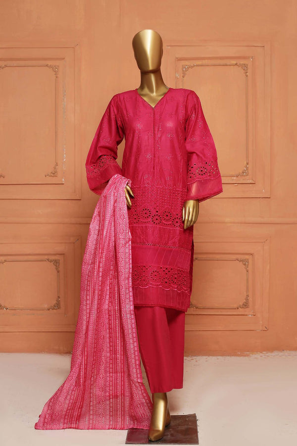 Bin Saeed Stitched 3 Piece Chikankari Lawn Collection'2023-SMLSTF-031-Atishi