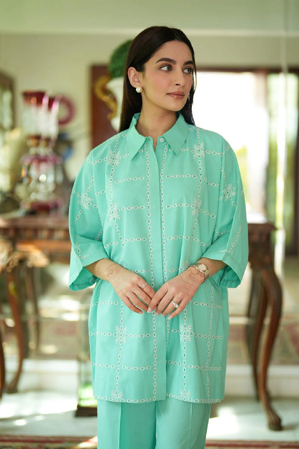Sahar Stitched 2 Piece Pret Essentials Collection'2025-SSEC-V2-RK-04 - Aqua