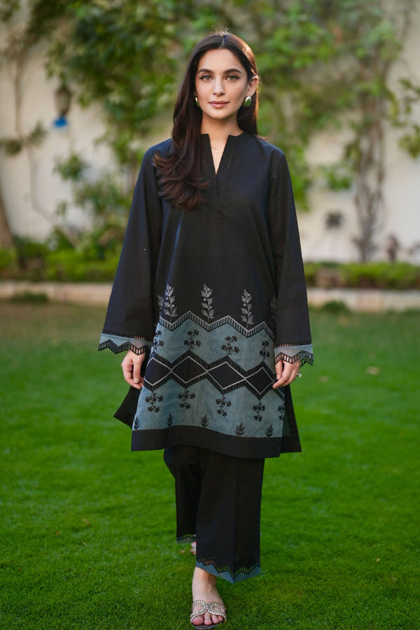 Sahar Stitched Co Ords Pret Essentials Collection'2025-SSEC-V3-RK-04 - Black