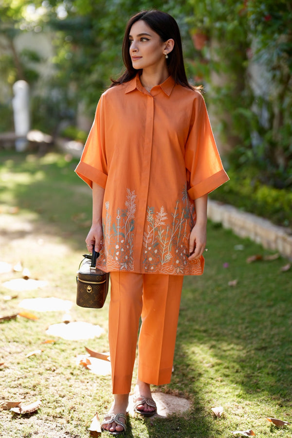 Pret Essentials By Sahar Stitched 2 Piece Summer Collection'2025-SSEC-V3-RR-06-Saffron Souk - Orange