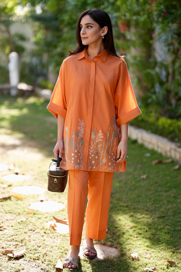 Sahar Stitched Co Ords Pret Essentials Collection'2025-SSEC-V3-RR-06 - Orange