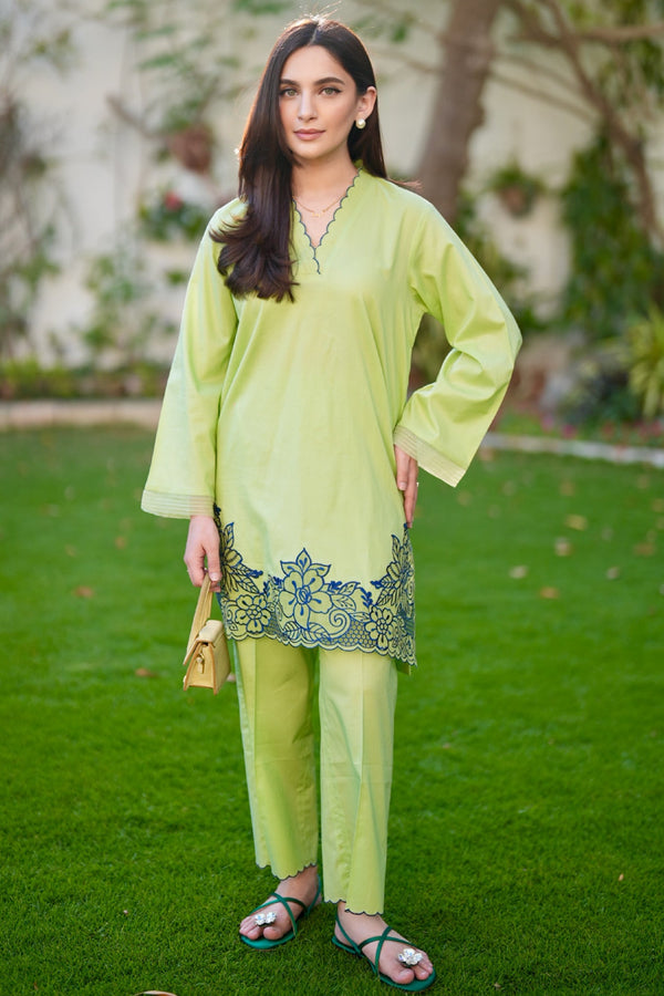 Pret Essentials By Sahar Stitched 2 Piece Summer Collection'2025-SSEC-V3-RR-08-Neon Matcha - Pista