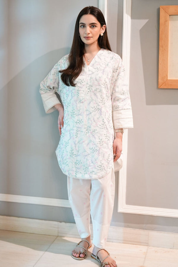 Sahar Stitched 2 Piece Pret Essentials Collection'2025-SSEC-V3-ZH-01 - White