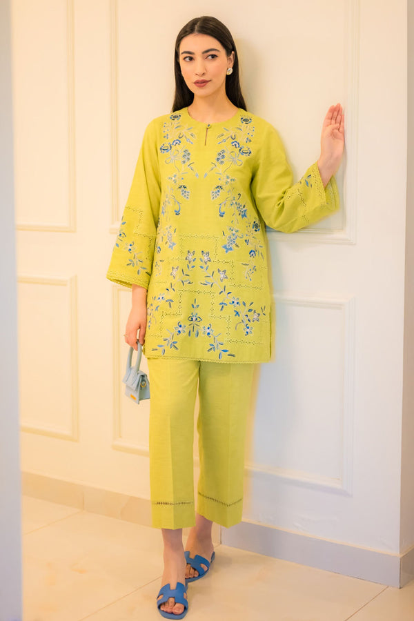 Sahar Stitched 2 Piece Pret Essentials Collection'2025-SSED-RK-01 - Lemon