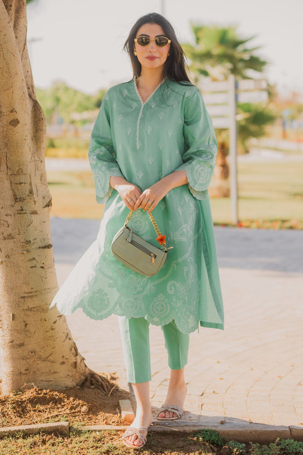 Sahar Stitched 2 Piece Pret Essentials Collection'2025-SSED-RK-04 - Mint