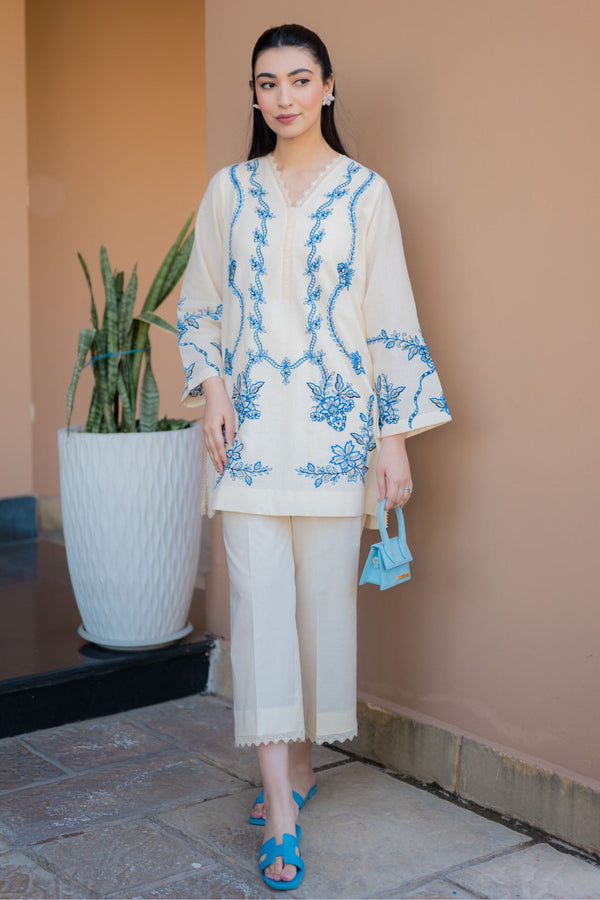 Sahar Stitched 2 Piece Pret Essentials Collection'2025-SSED-RK-07 - White