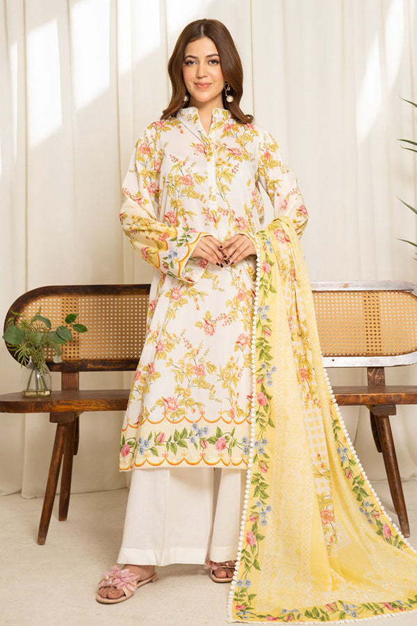 COCO By Zara Shah Jahan Unstitched 3 Piece Printed Lawn Vol-01 Collection'2025-SULE-02 - Yellow
