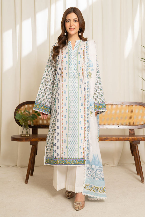 COCO By Zara Shah Jahan Unstitched 3 Piece Printed Lawn Vol-01 Collection'2025-SULE-03 - White