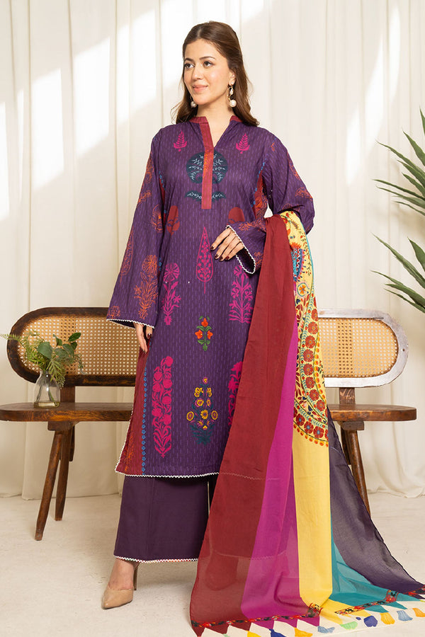 COCO By Zara Shah Jahan Unstitched 3 Piece Printed Lawn Vol-01 Collection'2025-SULE-05 - Purple
