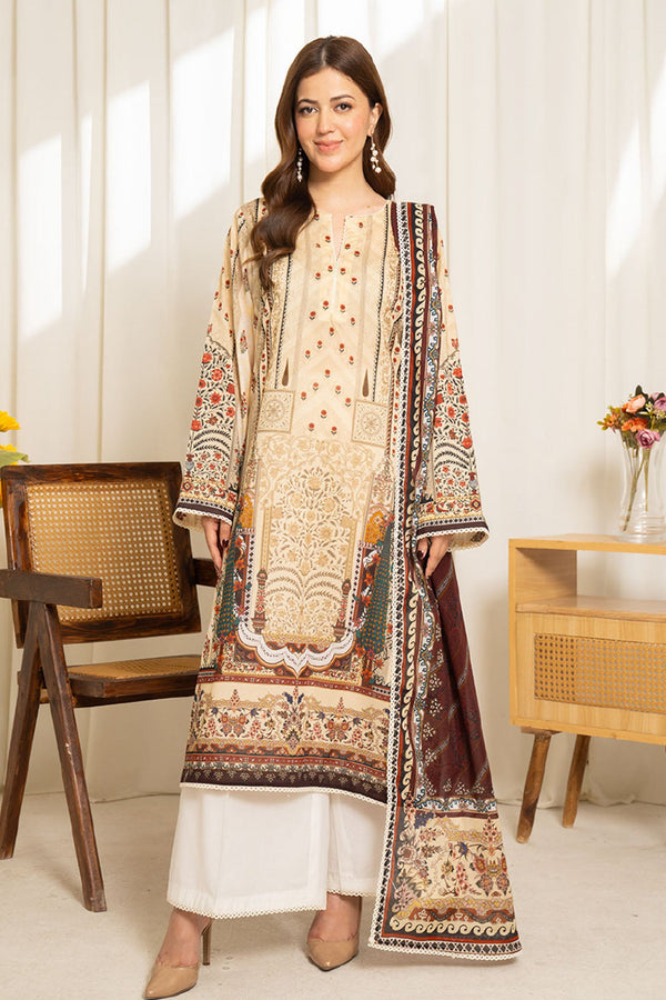 COCO By Zara Shah Jahan Unstitched 3 Piece Printed Lawn Vol-01 Collection'2025-SULE-12 - Skin