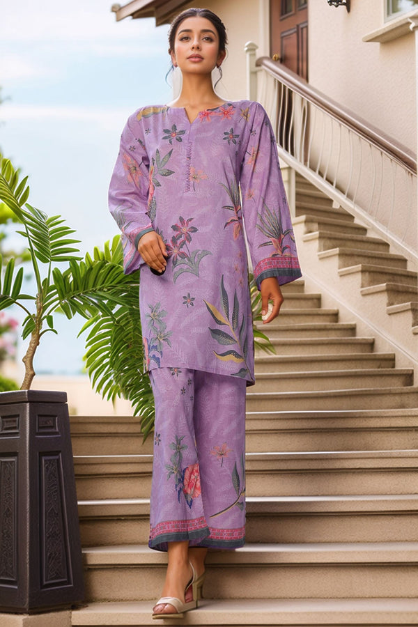 Sada Bahar Stitched 2 Piece Mid Summer Co Ords Lawn Collection'2024-D-5042-Lilac
