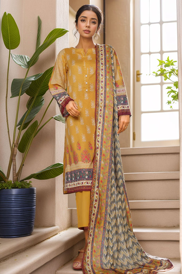 Sada Bahar Stitched 3 Piece Printed Lawn Vol-03 Collection'2025-PR-9529-Yellow