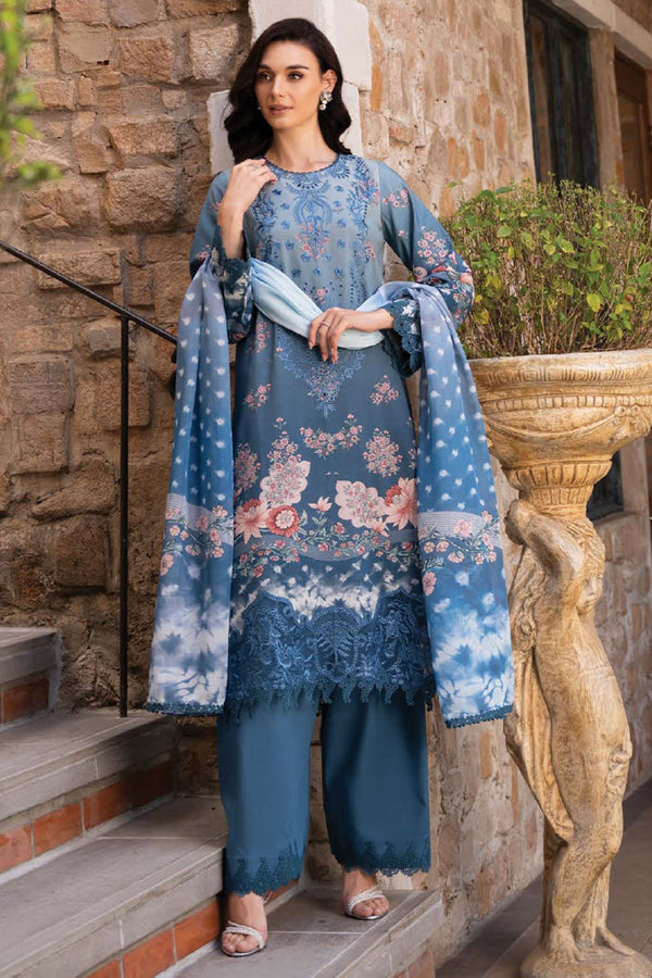 Damask By Afrozeh Unstitched 3 Piece Summer Edit Collection-AL-01-A-Seraphina - Dark Grey