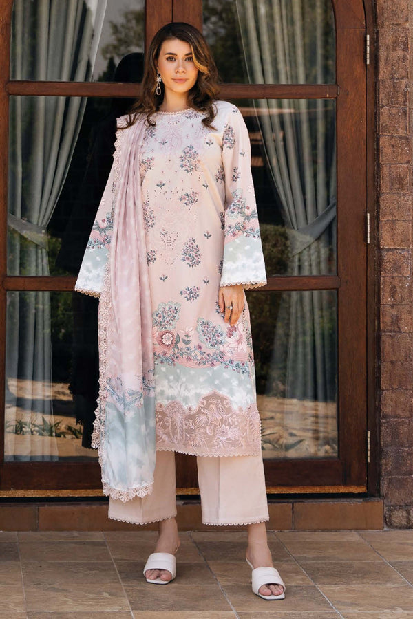 Damask By Afrozeh Unstitched 3 Piece Summer Edit Collection-AL-01-B-Seraphina - Pink