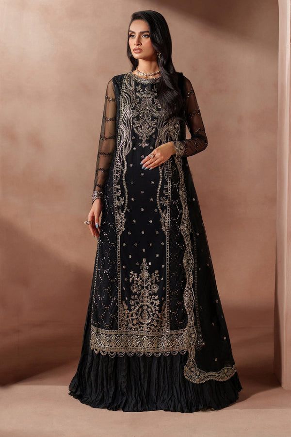 Mahrosh By Zarif Unstitched 3 Piece Formals Collection'2025-Muf-01-Ishaal - Black