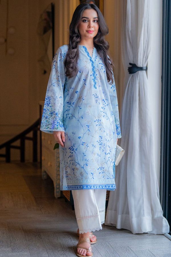 Selene By Sahar Unstitched 1 Piece Printed Lawn Vol-02 Collection'2025-SL-25-V1-03 - Sky Blue