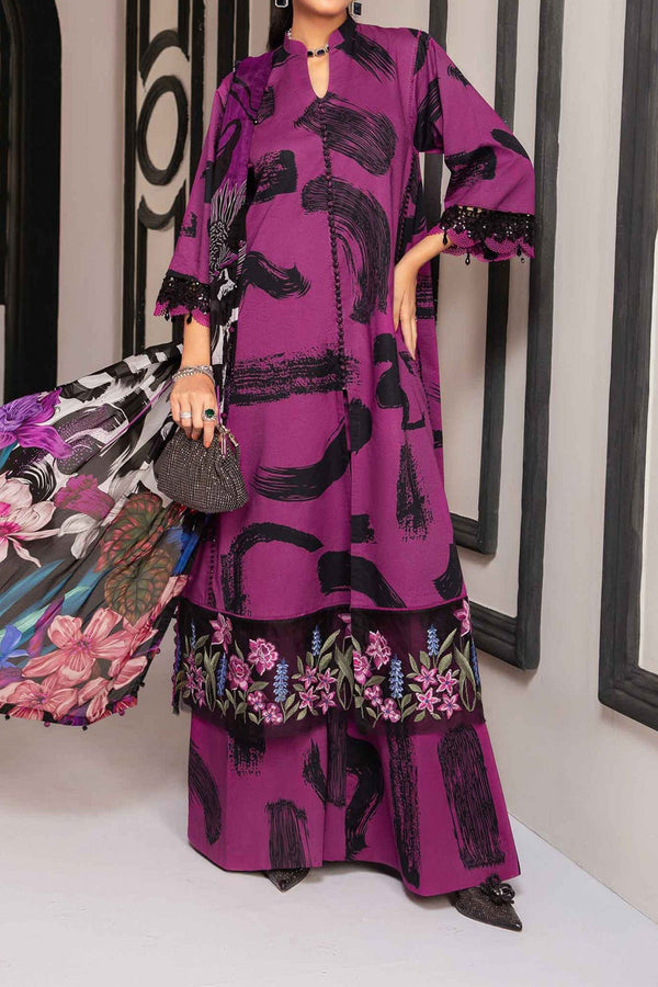 M Prints By Maria B Unstitched 3 Piece Luxury Emb Lawn Eid 2 Edit Collection'2024-MPT-2205-B