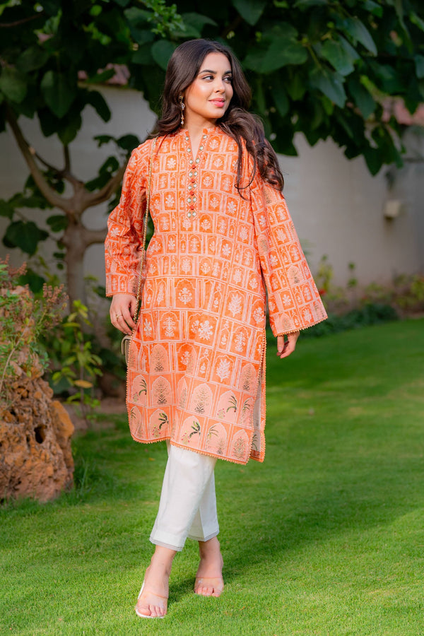 Selene By Sahar Unstitched 1 Piece Printed Lawn Vol-02 Collection'2025-SL-25-V1-02 - Coral