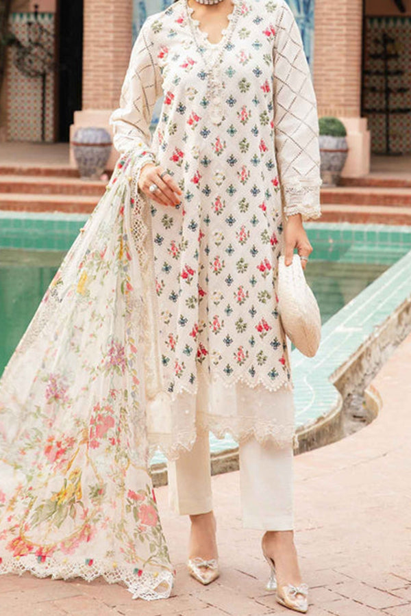 M Prints By Maria B Unstitched 3 Piece Luxury Emb Lawn Eid 2 Edit Collection'2024-MPT-2203-A