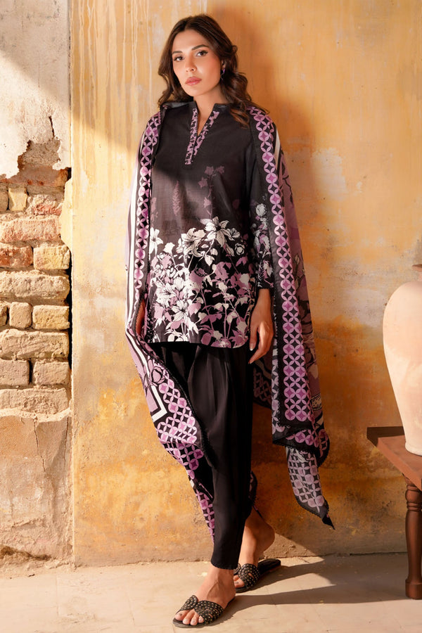 Selene By Sahar Unstitched 3 Piece Printed Lawn Vol-02 Collection'2025-CL-V2-S25-06 - Black