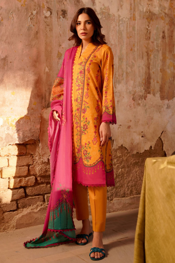 Selene By Sahar Unstitched 3 Piece Printed Lawn Vol-02 Collection'2025-CL-V2-S25-12 - Mustard