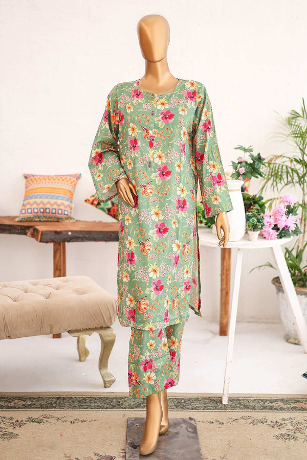 Bin Saeed Stitched 2 Piece Co Ords Cotton Collection'2024-WCKF-964-Pista