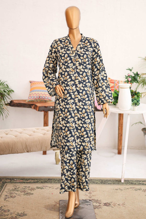 Bin Saeed Stitched 2 Piece Co Ords Cotton Collection'2024-WCKF-967-Navy Blue