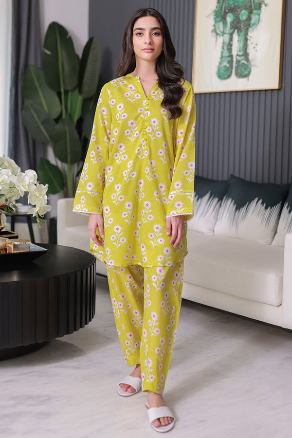 Zellbury Stitched 2 Piece Summer Lawn Collection'2025-WPS-1920 - Lemon