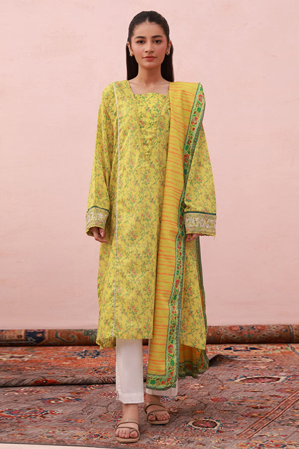 Zellbury Stitched 2 Piece Summer Lawn Collection'2025-WPS-2074 - Lemon