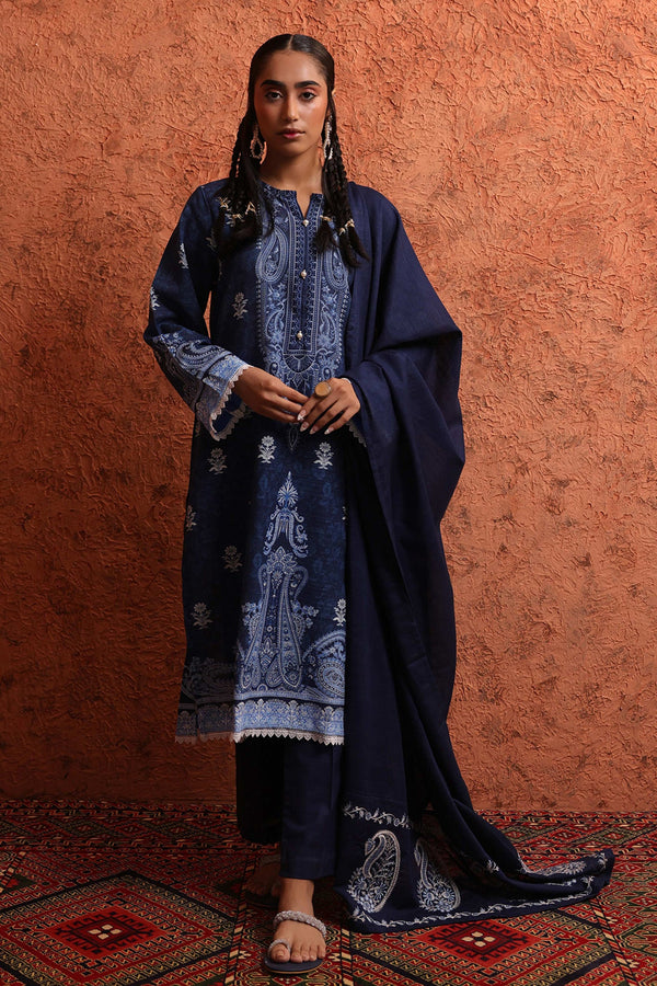 Zellbury Stitched 3 Piece Khaddar Winter Collection'2024-WPW-461