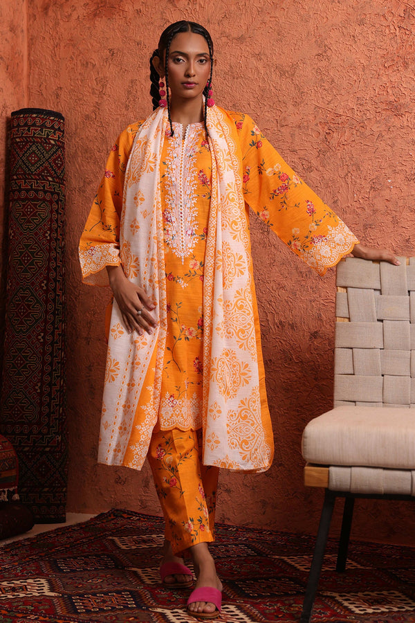 Zellbury Stitched 3 Piece Khaddar Winter Collection'2024-WPW-544