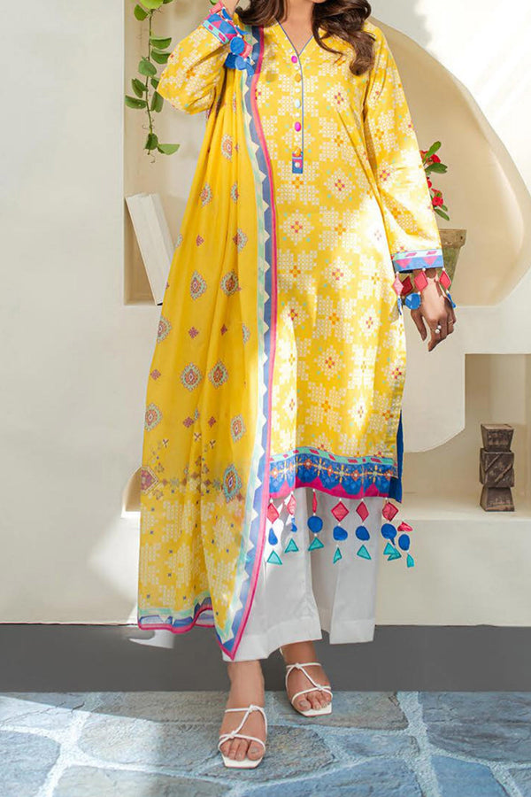 Zellbury Unstitched 2 Piece Digital Printed & Emb Lawn Vol-03 Collection'2024-WU-655