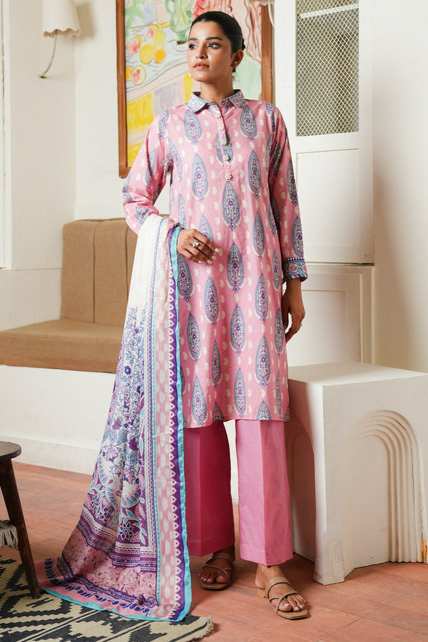 Zellbury Unstitched 3 Piece Digital Printed & Embroidered Cambric Collection'2024-WU-035