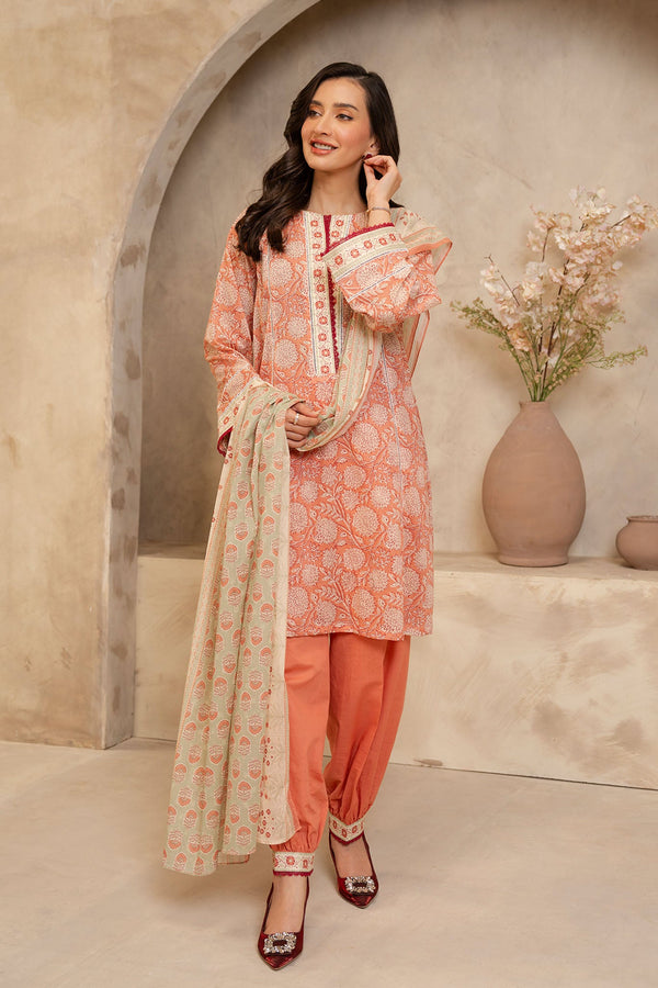 Zellbury Unstitched 3 Piece Summer Collection'2025-WUS-0032 - Orange
