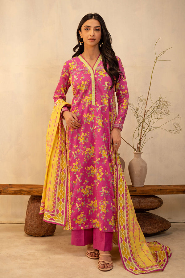 Zellbury Unstitched 3 Piece Summer Collection'2025-WUS-0042 - Dark Pink