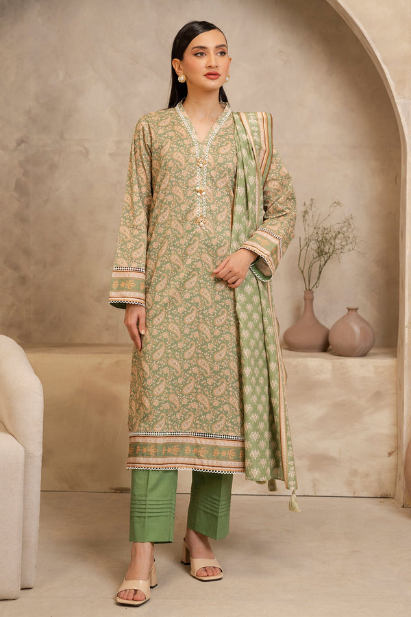 Zellbury Unstitched 3 Piece Summer Lawn Vol-02 Collection'2025-WUS-0043 -  Olive