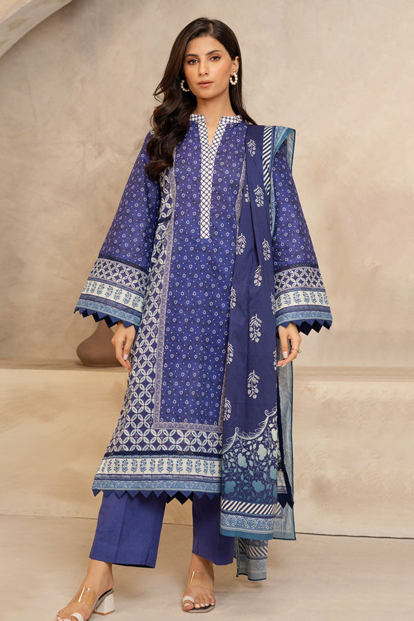 Zellbury Unstitched 3 Piece Summer Lawn Vol-03 Collection'2025-WUS-0048 - Navy Blue