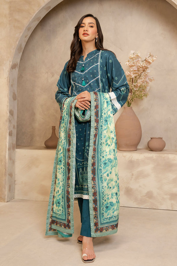 Zellbury Unstitched 3 Piece Summer Collection'2025-WUS-0060 - Teal