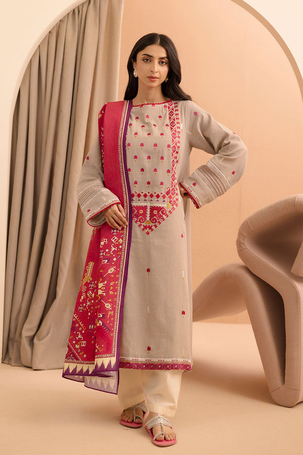 Zellbury Unstitched 3 Piece Summer Collection'2025-WUS-0062 - Beige