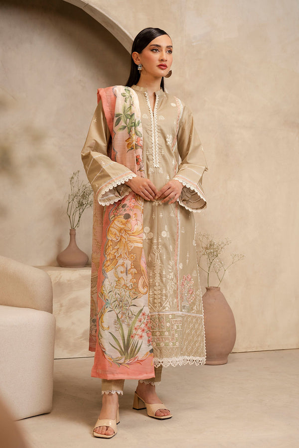 Zellbury Unstitched 3 Piece Summer Collection'2025-WUS-0072 - Beige
