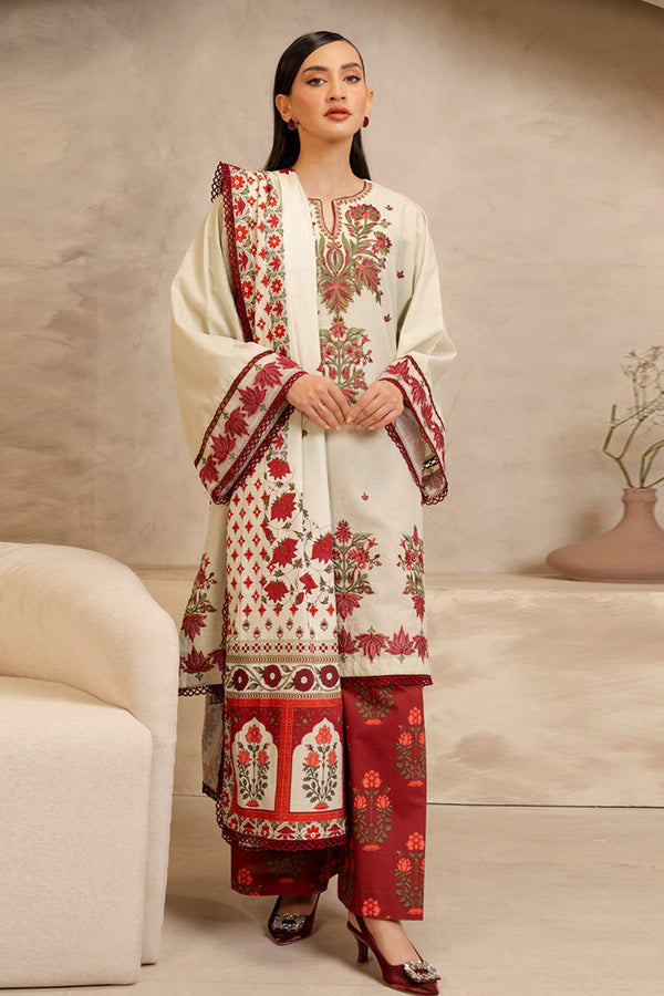 Zellbury Unstitched 3 Piece Summer Lawn Vol-03 Collection'2025-WUS-0073 - White