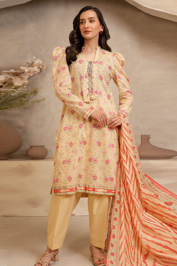 Zellbury Unstitched 3 Piece Summer Lawn Vol-03 Collection'2025-WUS-0112 - Cream